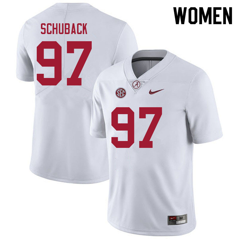 Alabama Crimson Tide Women's Reid Schuback #97 White NCAA Nike Authentic Stitched 2021 College Football Jersey PA16E06YU
